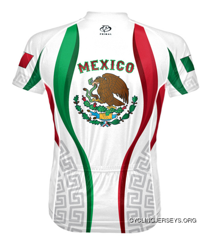 Mexico Men's Cycling Jersey By Primal Wear Mexican Flag Short Sleeve Men's New Release