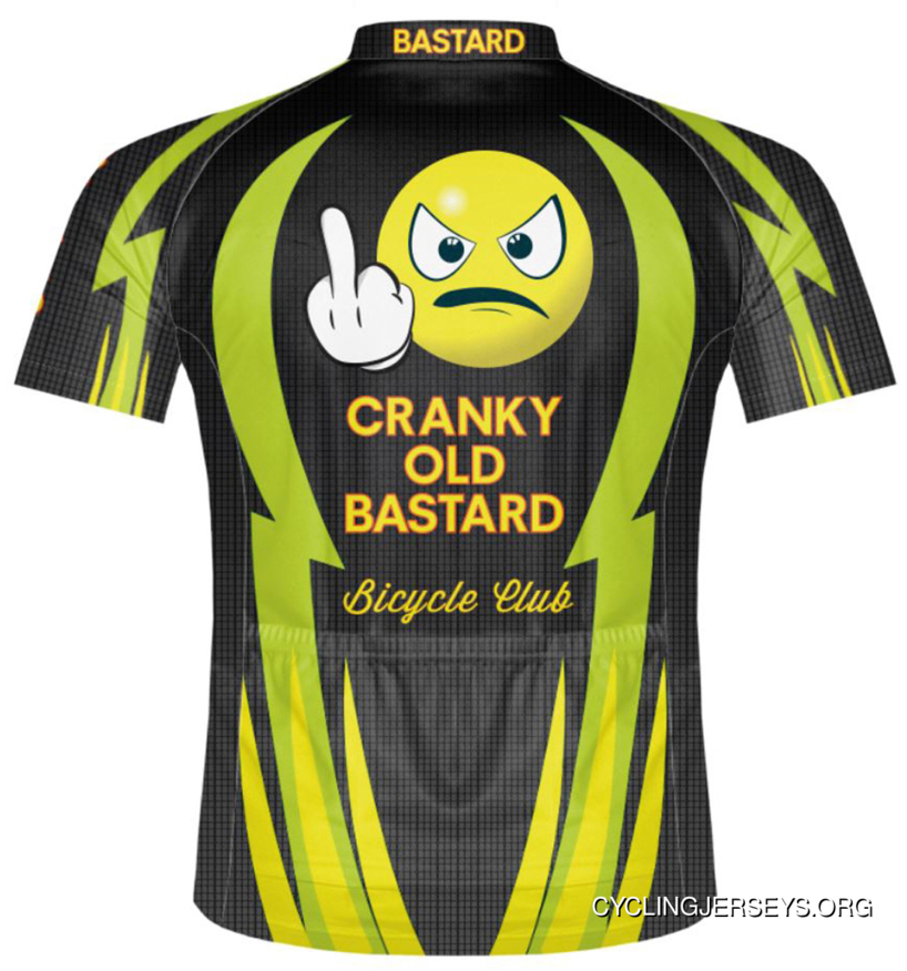 Primal Wear Cranky Old Bastard Bicycle Club Jersey Men's Short Sleeve Light Green Yellow Black Online
