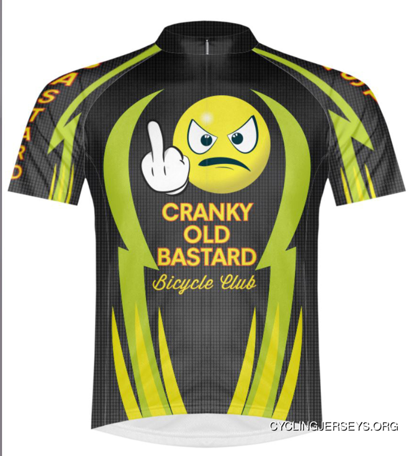 Primal Wear Cranky Old Bastard Bicycle Club Jersey Men's Short Sleeve Light Green Yellow Black Online