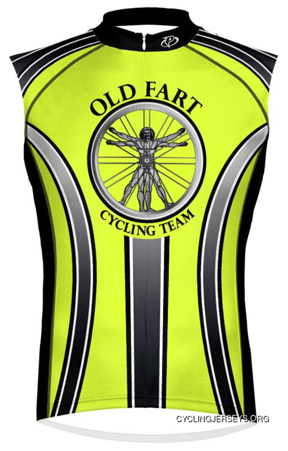 Primal Wear Old Fart Vitruvian Man Cycling Jersey HiViz Men's Sleeveless Discount