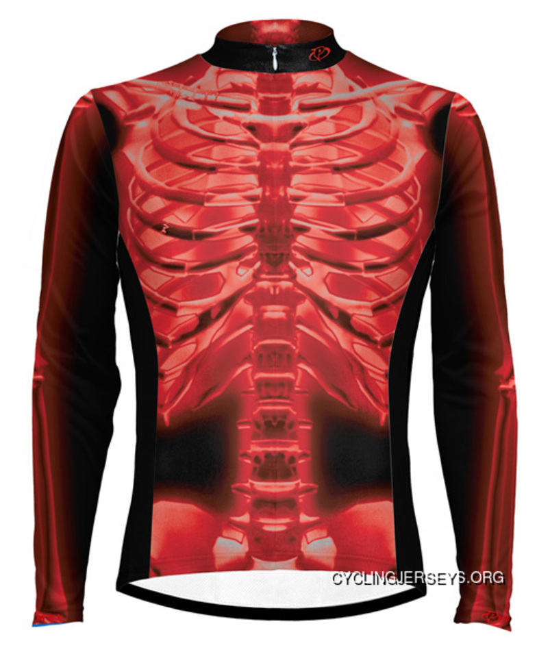 Primal Wear X-Ray Red Skeleton Cycling Jersey Men's Long Sleeve Top Deals