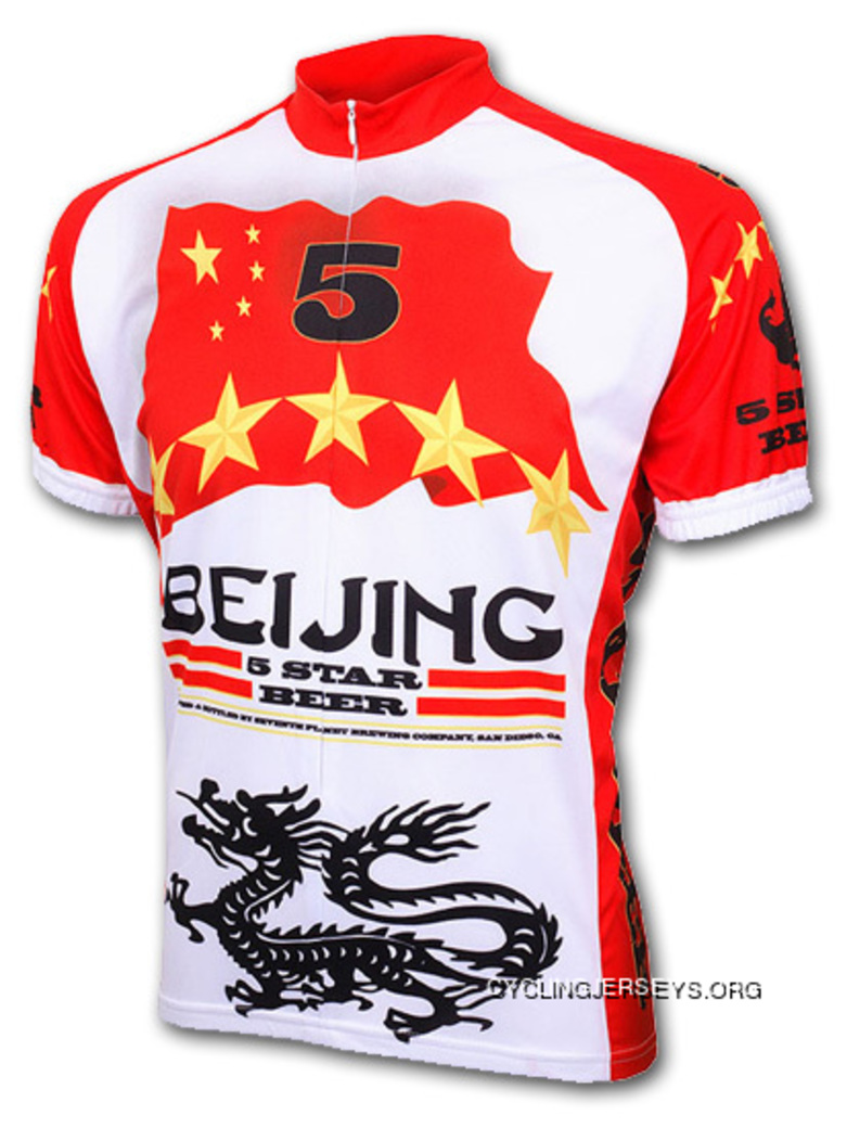 SALE $34.95 Beijing 5 Star Beer Cycling Jersey By World Jerseys Free Shipping