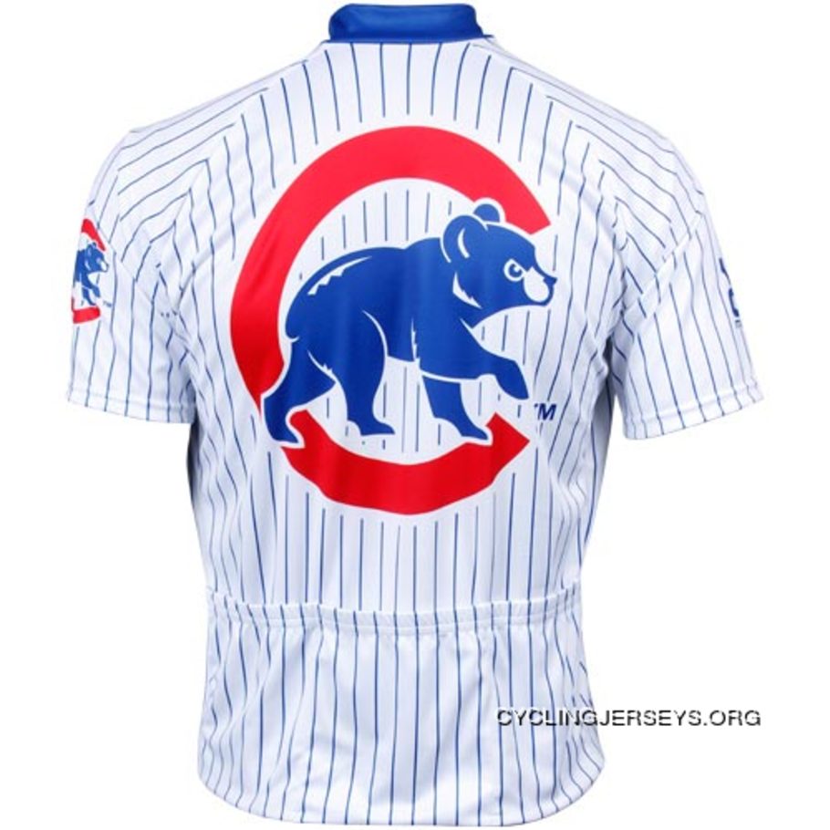 Chicago Cubs Stock Performance Cycling Jersey - White Pinstripe Free Shipping