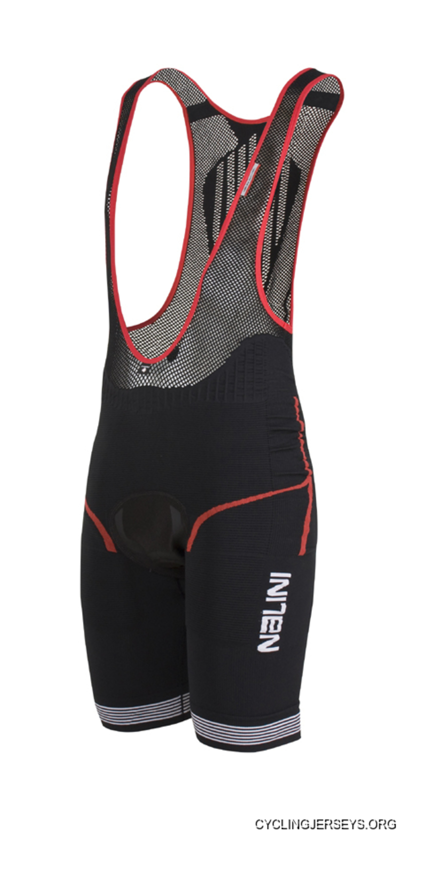 Nalini Fino Knit Black Red Bib Shorts Online
