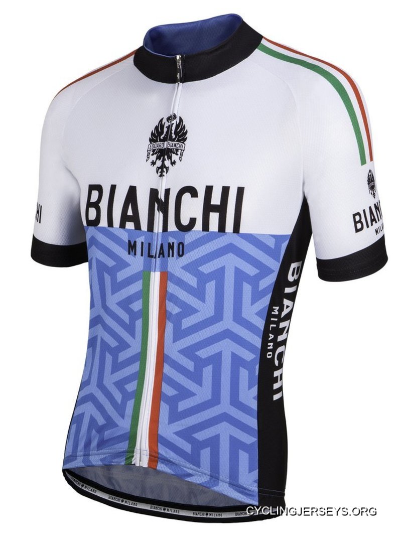 Bianchi Milano Pontesei White Blue Jersey Lastest