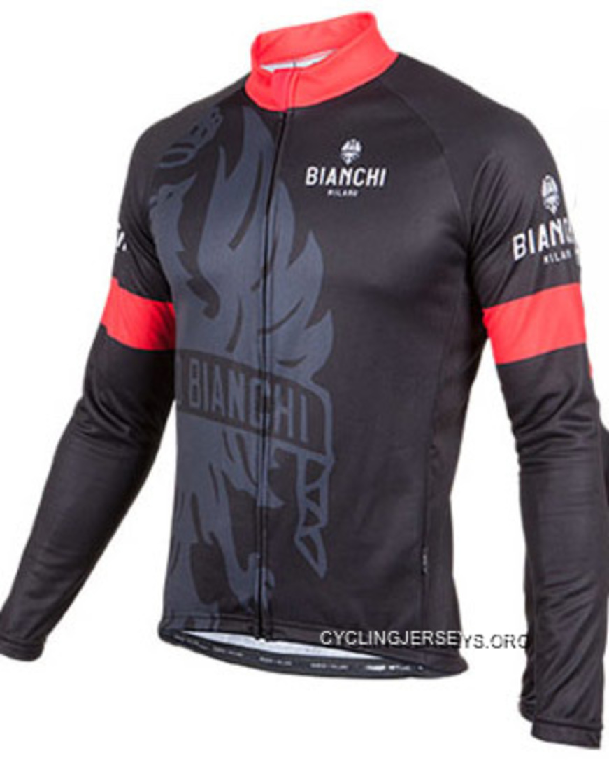 Bianchi Milano Sorisole Black Red Long Sleeve Jersey New Style