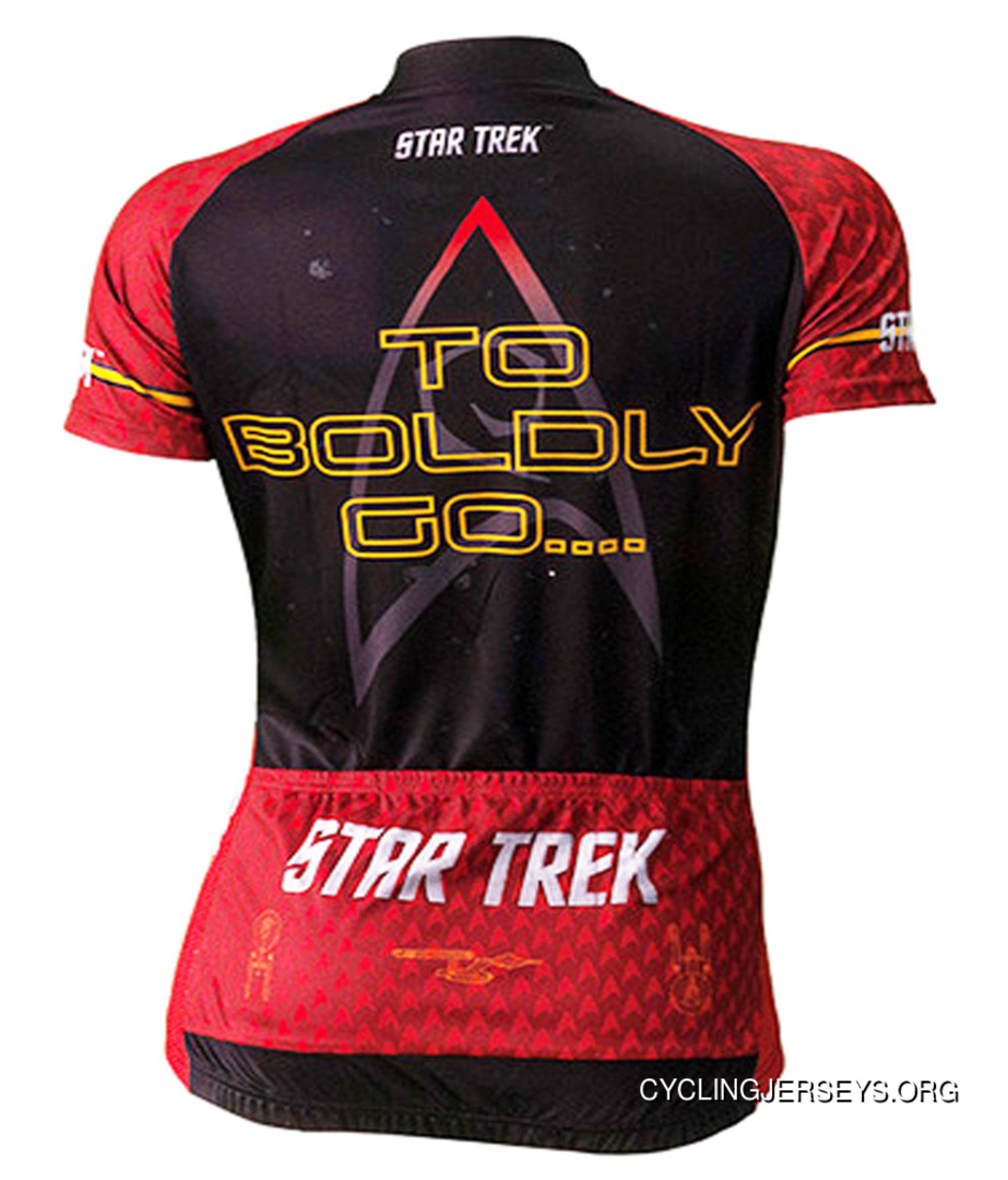 Star Trek USS Enterprise Red Engineering Womens Cycling Jersey By Brainstorm Gear Men's Short Sleeve Authentic