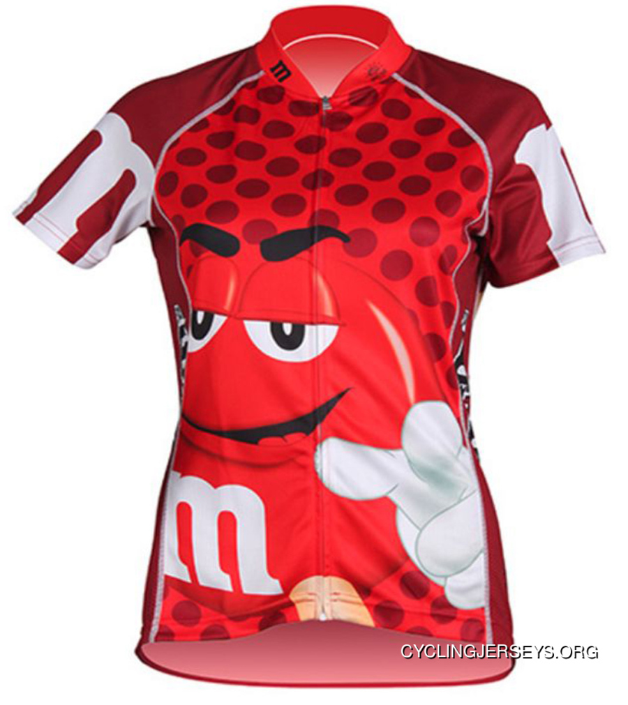 M&M's Candy Cycling Jersey Women's Red Short Sleeve Brainstorm Gear M&Ms With Socks (Free USA Shipping) Cheap To Buy