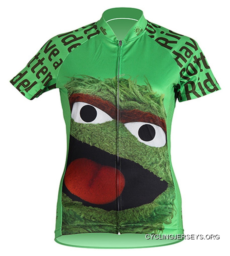 Oscar The Grouch Sesame Street Muppets Cycling Jersey Women's Brainstorm Gear With Sox New Style