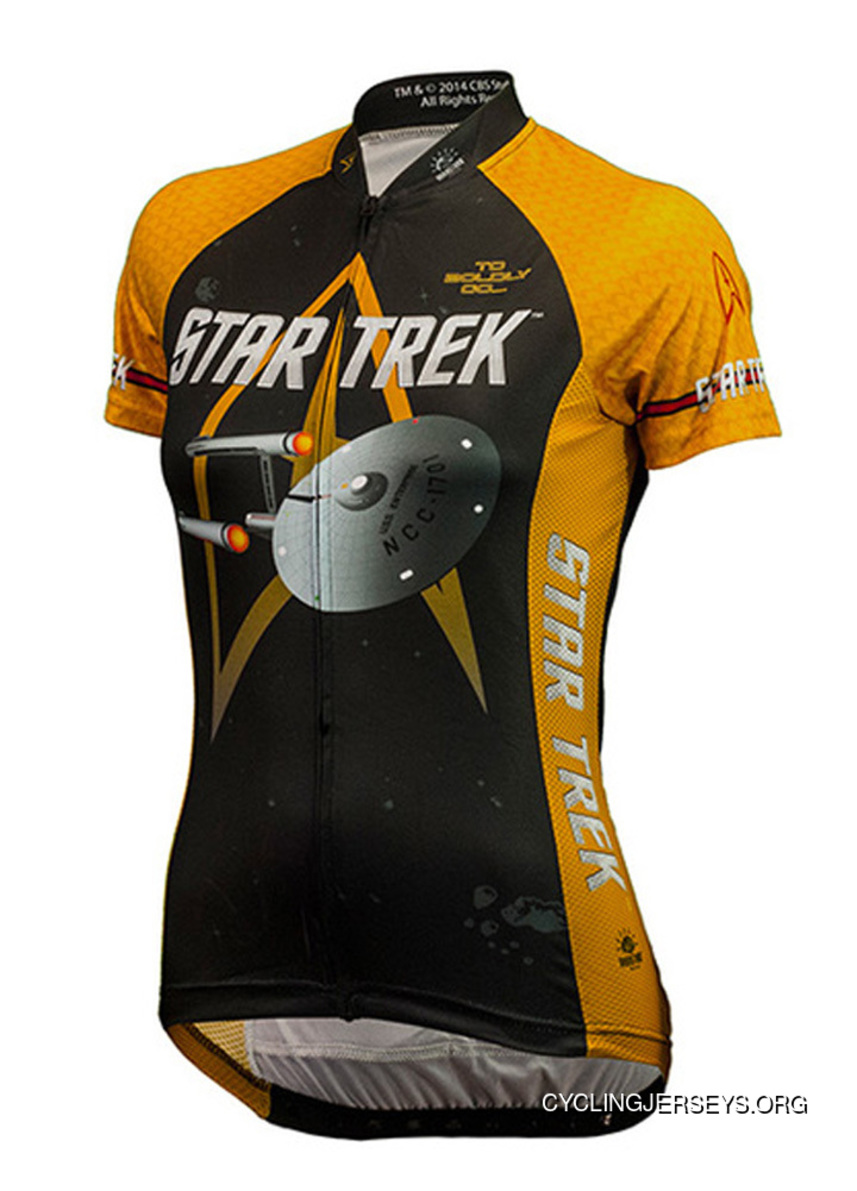 Star Trek USS Enterprise Womens Cycling Jersey By Brainstorm Gear Men's Short Sleeve Lastest
